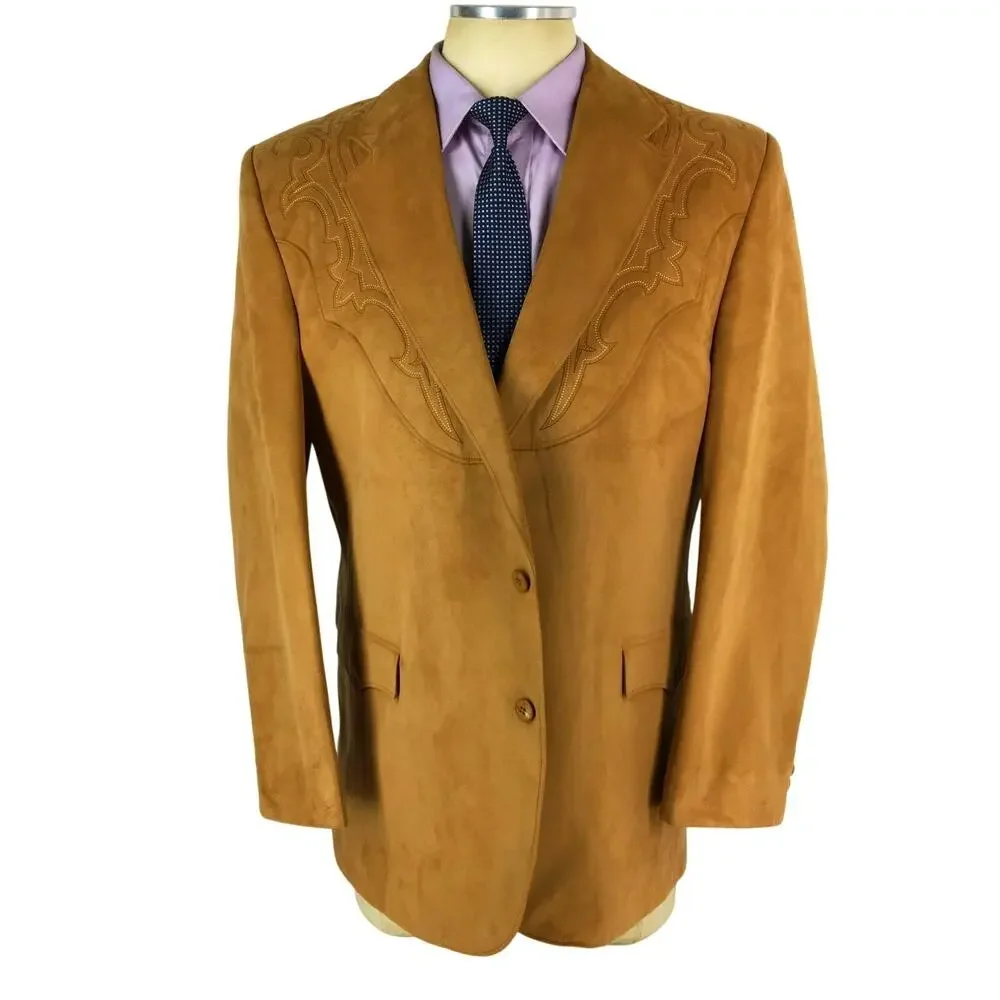NWOT 44L Circle S Dallas TX Mens Western Wear 2 Button Blazer Sport Coat Jacket